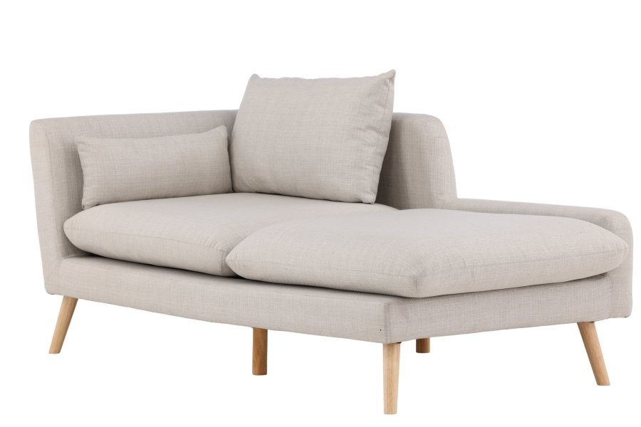 VENTURE DESIGN Tacoma 2 pers. sofa - beige stof og natur gummitr