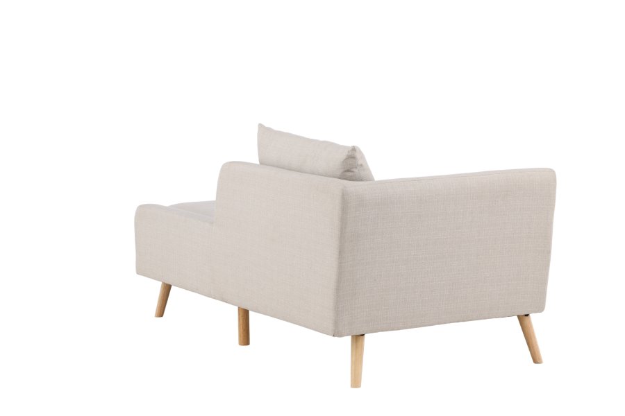 VENTURE DESIGN Tacoma 2 pers. sofa - beige stof og natur gummitr