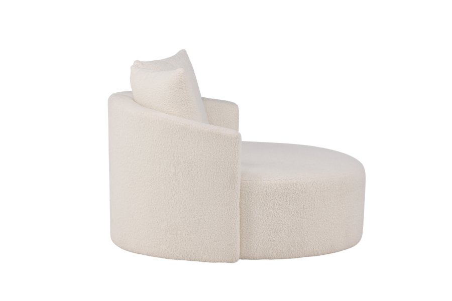 VENTURE DESIGN Kelso 2 pers. sofa, m. 2 puder - hvid bamsestof polyester og fyrretr