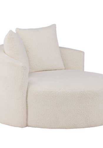 VENTURE DESIGN Kelso 2 pers. sofa, m. 2 puder - hvid bamsestof polyester og fyrretr