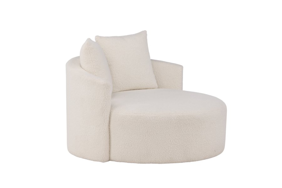 VENTURE DESIGN Kelso 2 pers. sofa, m. 2 puder - hvid bamsestof polyester og fyrretr