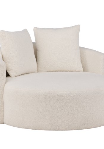 VENTURE DESIGN Kelso 2 pers. sofa, m. 2 puder - hvid bamsestof polyester og fyrretr
