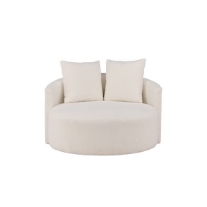 VENTURE DESIGN Kelso 2 pers. sofa, m. 2 puder - hvid bamsestof polyester og fyrretr