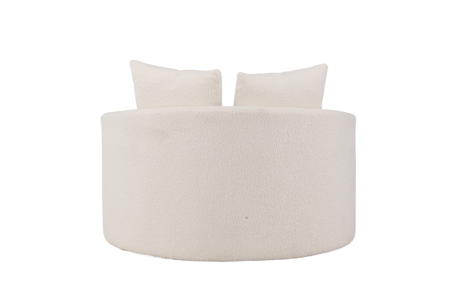 VENTURE DESIGN Kelso 2 pers. sofa, m. 2 puder - hvid bamsestof polyester og fyrretr