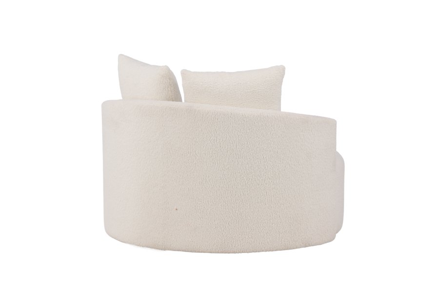 VENTURE DESIGN Kelso 2 pers. sofa, m. 2 puder - hvid bamsestof polyester og fyrretr