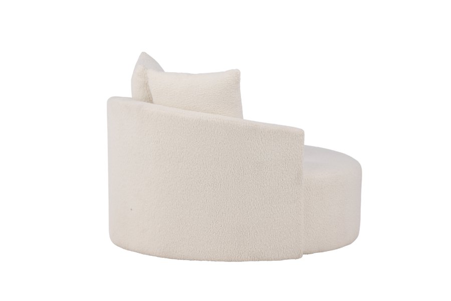 VENTURE DESIGN Kelso 2 pers. sofa, m. 2 puder - hvid bamsestof polyester og fyrretr