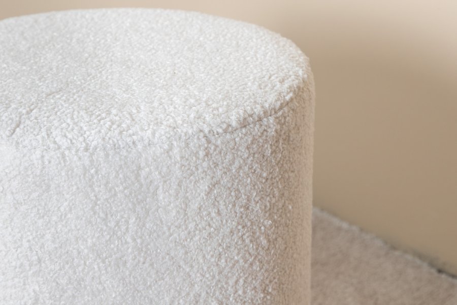 VENTURE DESIGN Benji puf, cylinder - hvid bamsestof polyester og sort stl (35)