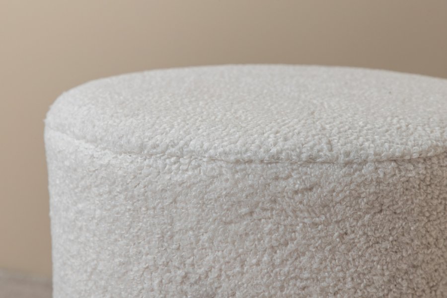 VENTURE DESIGN Benji puf, cylinder - hvid bamsestof polyester og sort stl (35)