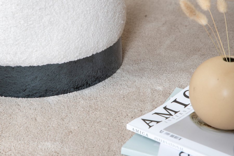 VENTURE DESIGN Benji puf, cylinder - hvid bamsestof polyester og sort stl (35)