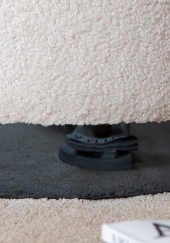 VENTURE DESIGN Benji puf, cylinder - hvid bamsestof polyester og sort stl (35)