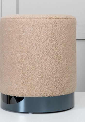 VENTURE DESIGN Benji puf, cylinder - beige bamsestof polyester og sort stl (35)