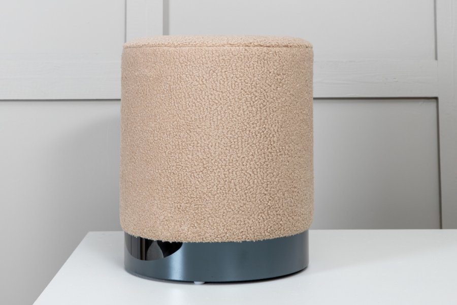 VENTURE DESIGN Benji puf, cylinder - beige bamsestof polyester og sort stl (35)