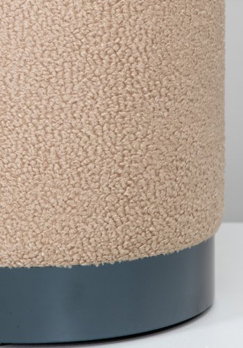VENTURE DESIGN Benji puf, cylinder - beige bamsestof polyester og sort stl (35)