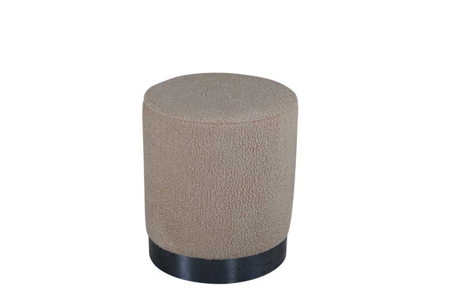 VENTURE DESIGN Benji puf, cylinder - beige bamsestof polyester og sort stl (35)