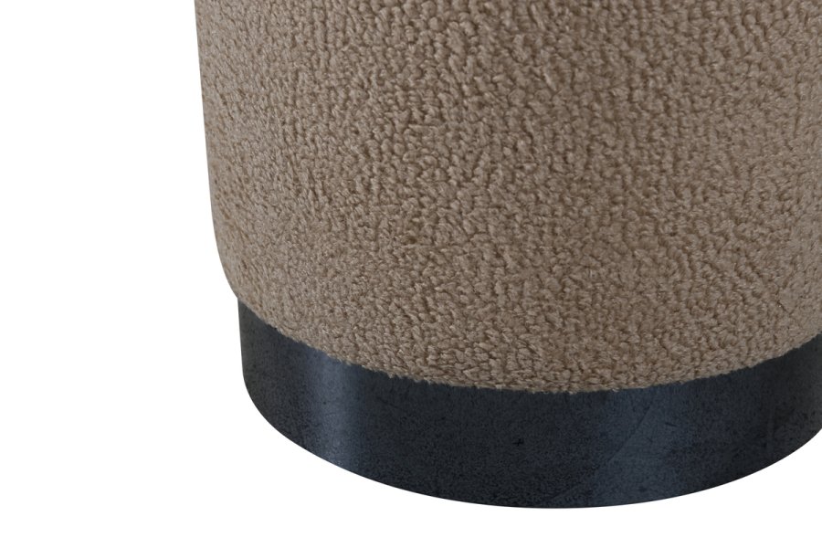 VENTURE DESIGN Benji puf, cylinder - beige bamsestof polyester og sort stl (35)