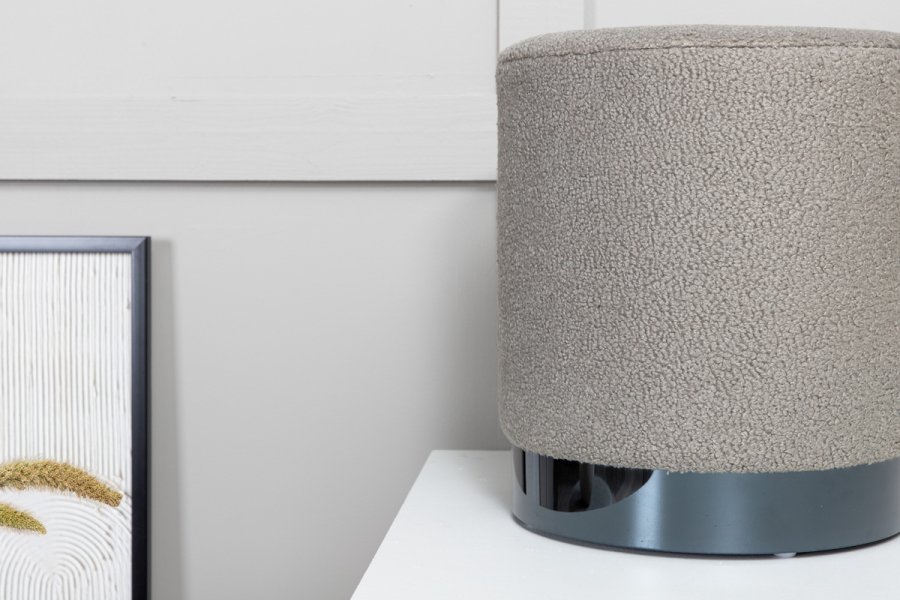 VENTURE DESIGN Benji puf, cylinder - gr bamsestof polyester og sort stl (35)