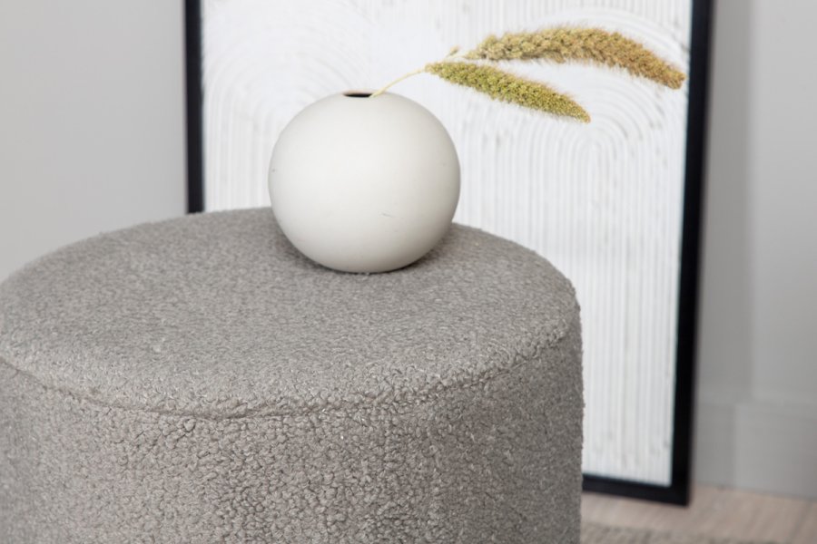 VENTURE DESIGN Benji puf, cylinder - gr bamsestof polyester og sort stl (35)