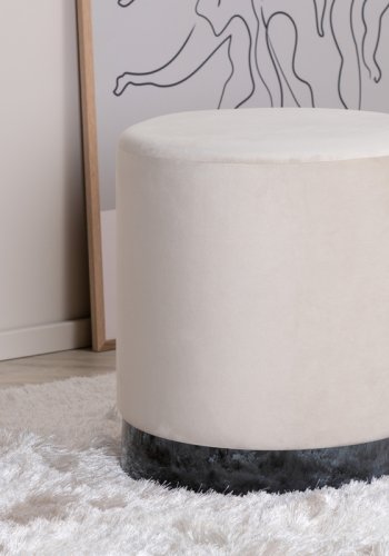 VENTURE DESIGN Benji puf, cylinder - beige fljl og sort stl (35)
