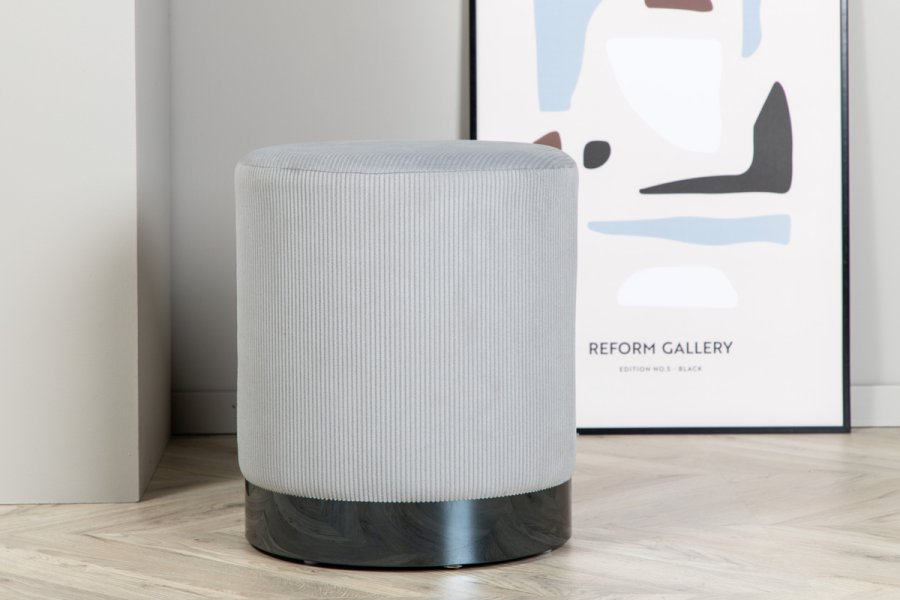 VENTURE DESIGN Benji puf, cylinder - gr fljl og sort stl (35)