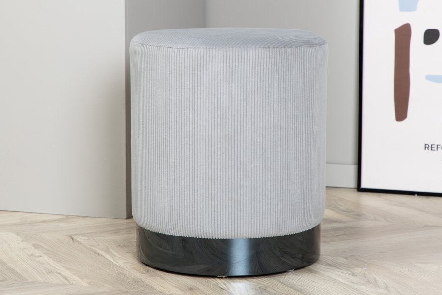 VENTURE DESIGN Benji puf, cylinder - gr fljl og sort stl (35)