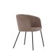 VENTURE DESIGN Berit spisebordsstol, m. armln - brun polyester fljl og sort stl