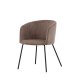 VENTURE DESIGN Berit spisebordsstol, m. armln - brun polyester fljl og sort stl