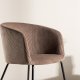 VENTURE DESIGN Berit spisebordsstol, m. armln - brun polyester fljl og sort stl