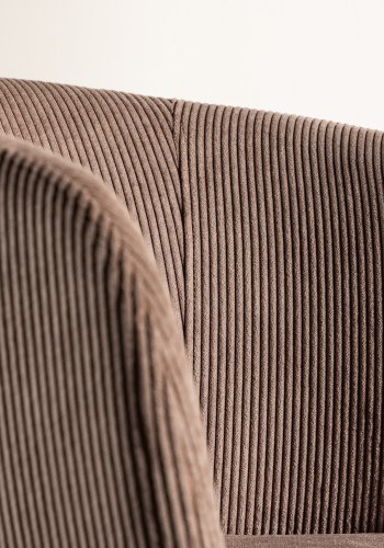 VENTURE DESIGN Berit spisebordsstol, m. armln - brun polyester fljl og sort stl