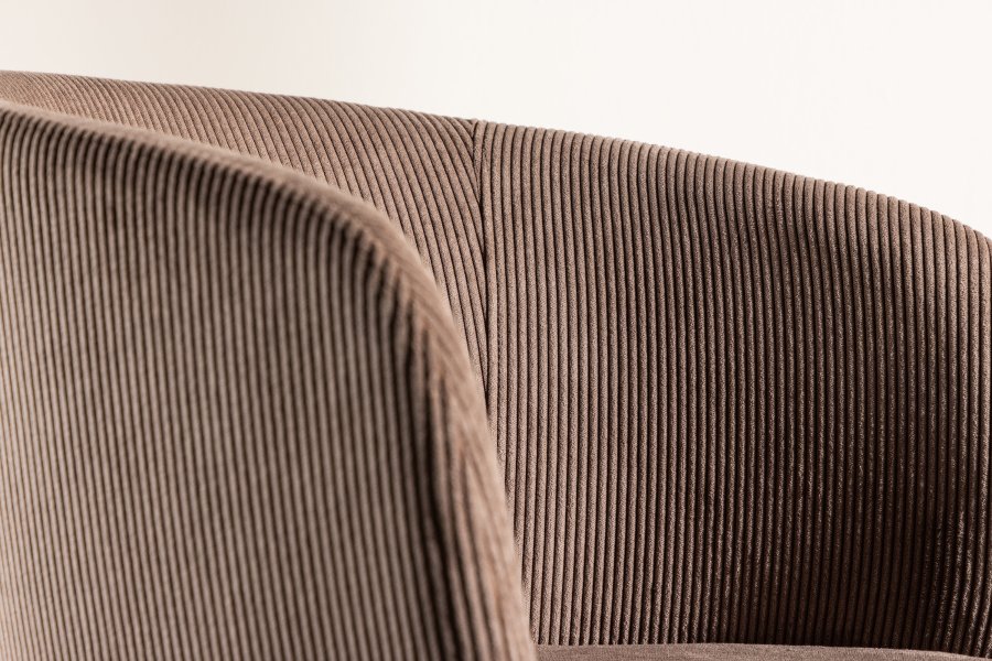 VENTURE DESIGN Berit spisebordsstol, m. armln - brun polyester fljl og sort stl