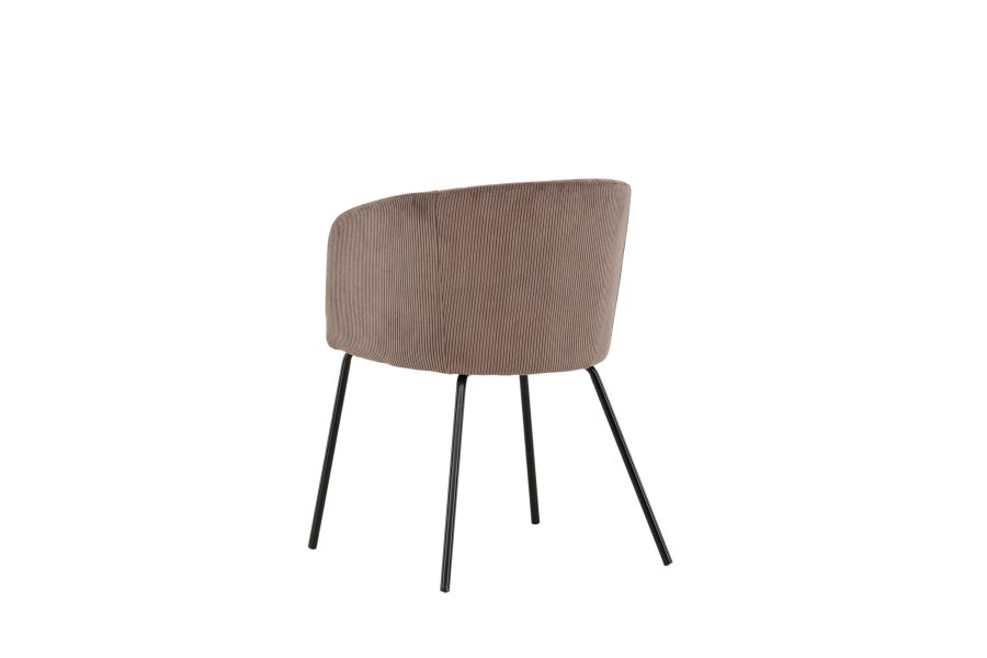 VENTURE DESIGN Berit spisebordsstol, m. armln - brun polyester fljl og sort stl