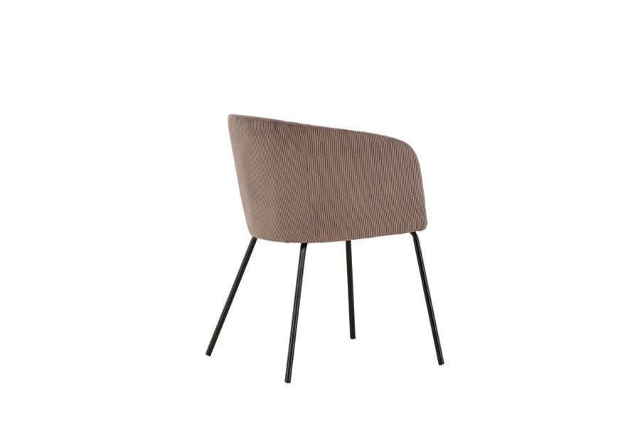 VENTURE DESIGN Berit spisebordsstol, m. armln - brun polyester fljl og sort stl