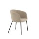 VENTURE DESIGN Berit spisebordsstol, m. armln - beige polyesterhr og sort stl