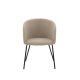 VENTURE DESIGN Berit spisebordsstol, m. armln - beige polyesterhr og sort stl