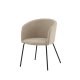 VENTURE DESIGN Berit spisebordsstol, m. armln - beige polyesterhr og sort stl