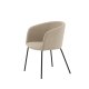 VENTURE DESIGN Berit spisebordsstol, m. armln - beige polyesterhr og sort stl