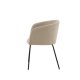 VENTURE DESIGN Berit spisebordsstol, m. armln - beige polyesterhr og sort stl