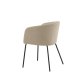 VENTURE DESIGN Berit spisebordsstol, m. armln - beige polyesterhr og sort stl