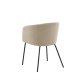 VENTURE DESIGN Berit spisebordsstol, m. armln - beige polyesterhr og sort stl