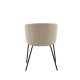 VENTURE DESIGN Berit spisebordsstol, m. armln - beige polyesterhr og sort stl