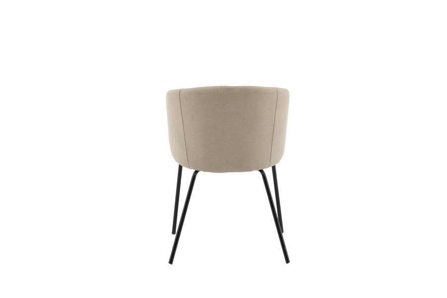 VENTURE DESIGN Berit spisebordsstol, m. armln - beige polyesterhr og sort stl