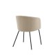 VENTURE DESIGN Berit spisebordsstol, m. armln - beige polyesterhr og sort stl