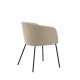VENTURE DESIGN Berit spisebordsstol, m. armln - beige polyesterhr og sort stl