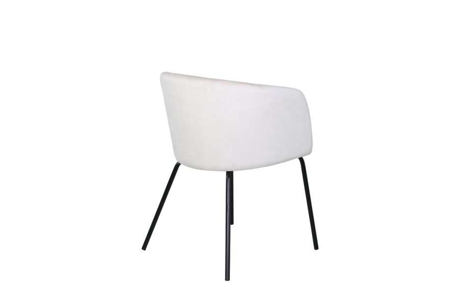 VENTURE DESIGN Berit spisebordsstol, m. armln - beige fljl og sort stl