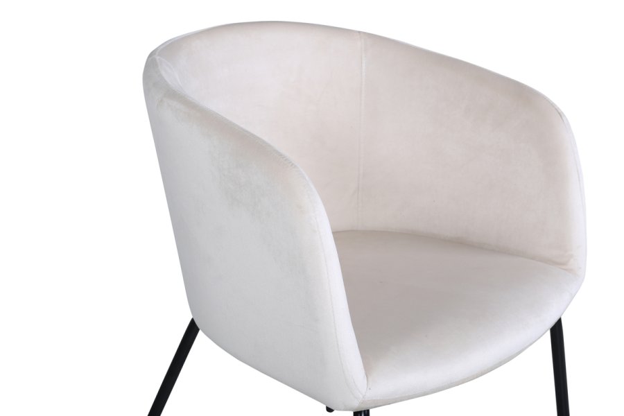 VENTURE DESIGN Berit spisebordsstol, m. armln - beige fljl og sort stl