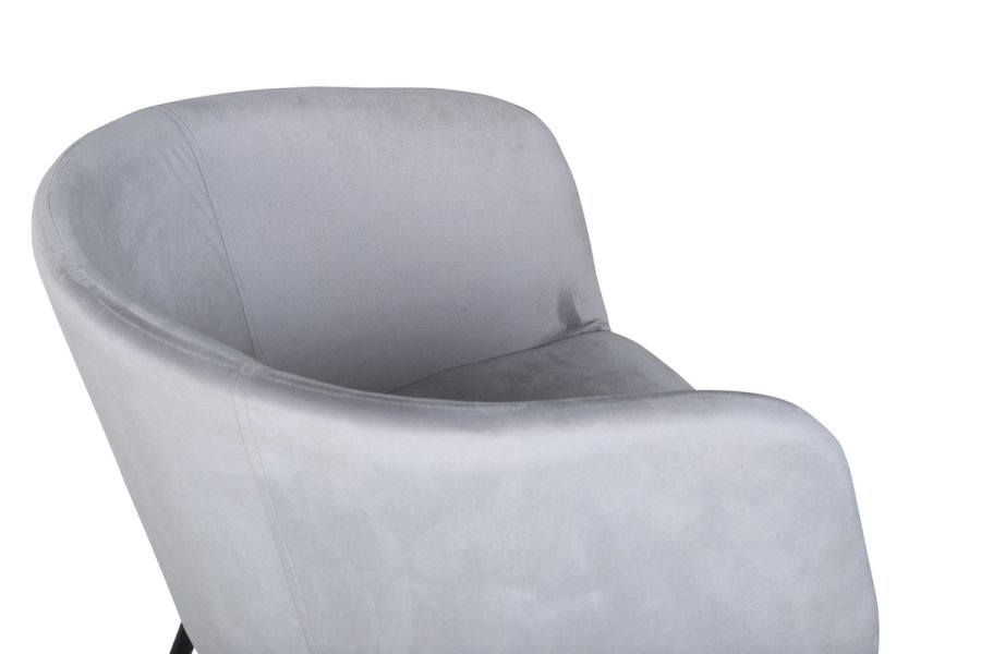 VENTURE DESIGN Berit spisebordsstol, m. armln - lysegr fljl og sort stl