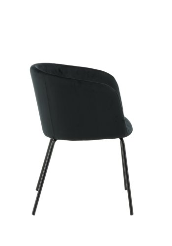 VENTURE DESIGN Berit spisebordsstol, m. armln - sort fljl og sort stl