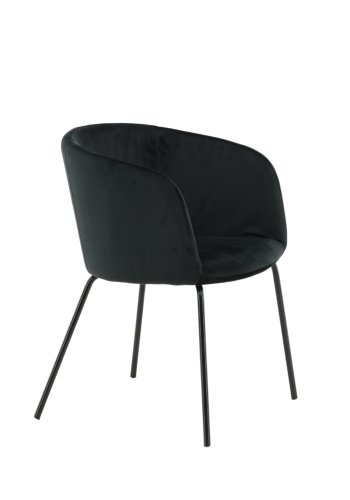 VENTURE DESIGN Berit spisebordsstol, m. armln - sort fljl og sort stl