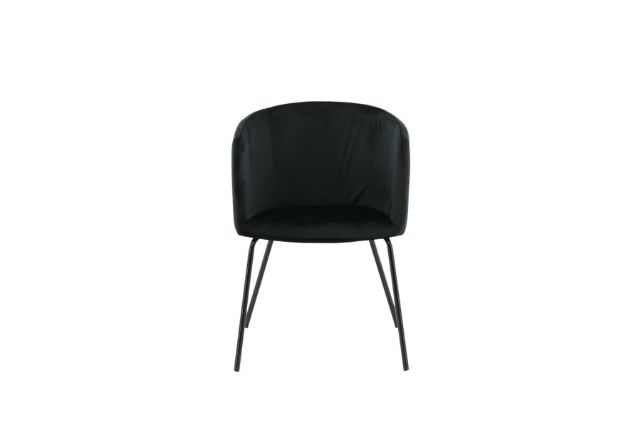 VENTURE DESIGN Berit spisebordsstol, m. armln - sort fljl og sort stl