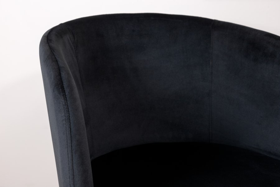 VENTURE DESIGN Berit spisebordsstol, m. armln - sort fljl og sort stl