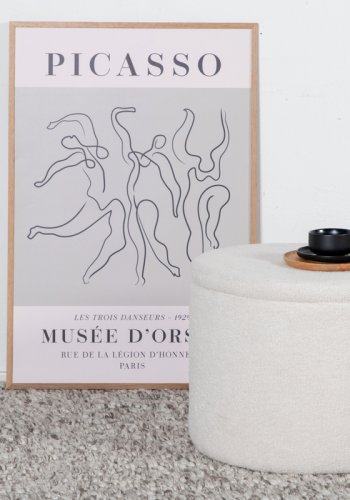 VENTURE DESIGN Dunken puf, m. opbevaring, cylinder - hvid bamsestof polyester (51)